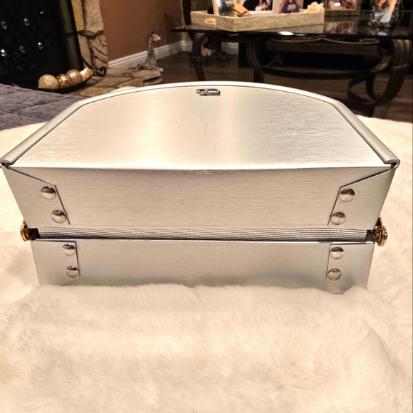 Stainless Brushed Silver & Gold Crossbody Bag - Picture 8 of 9